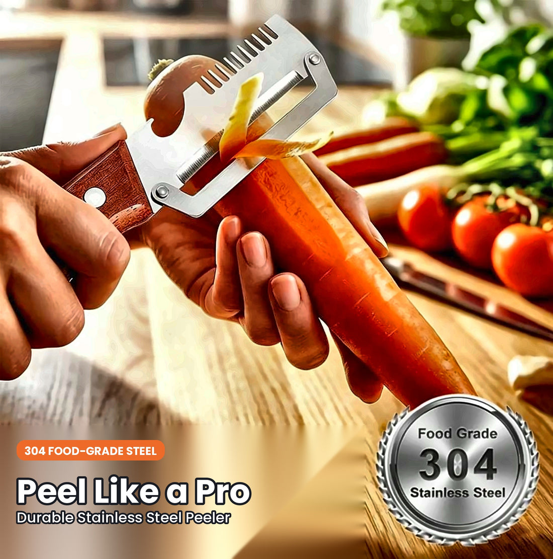 Multifunctional Vegetable & Fruit Peeler – Effortless Peeling with Comfort Grip