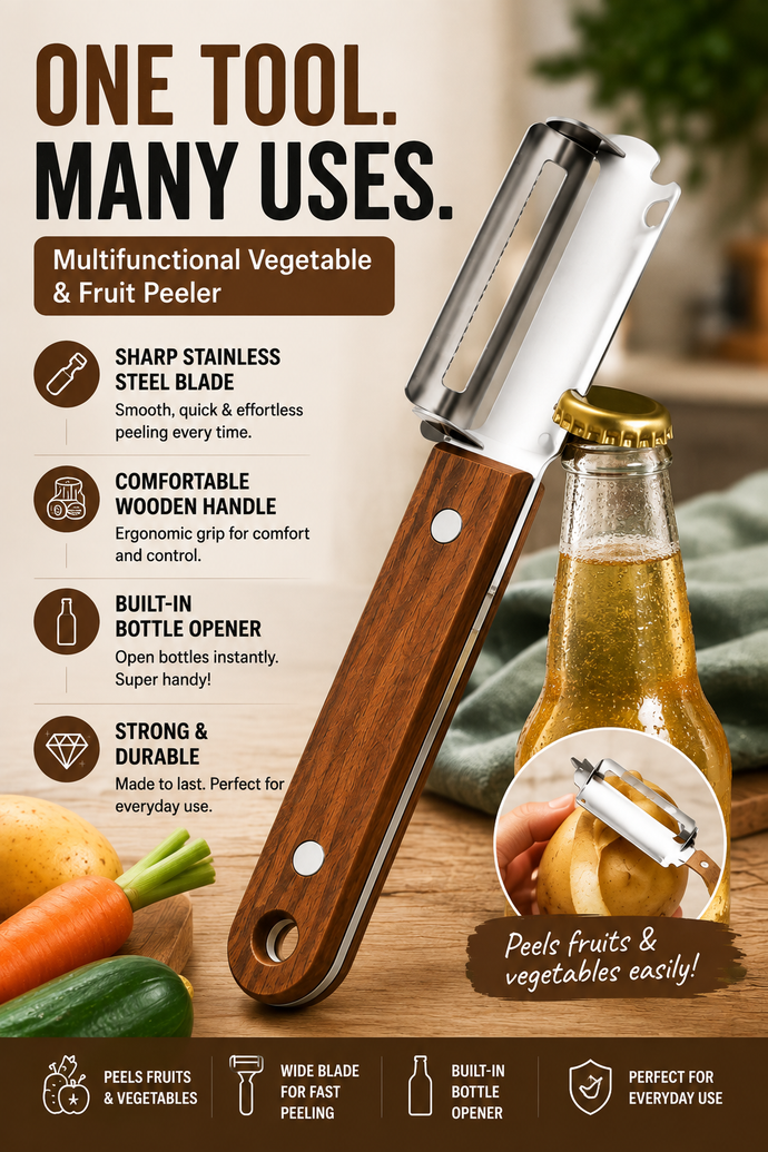 Multifunctional Vegetable & Fruit Peeler – Effortless Peeling with Comfort Grip